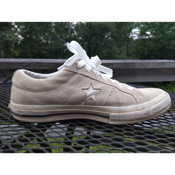 Converse One Star Ox Sz W10 M8 Suede OG 1 Retro Low Off Cream Leather - Picture 3 of 9